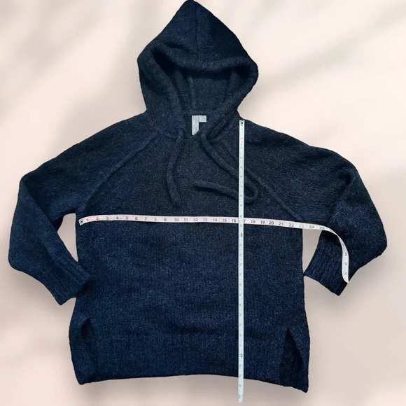 Sweaty Betty Brushed Boucle Knit Hoodie Navy Size 6 - Picture 4 of 9